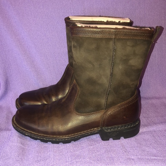 Slightly Used Men’s UGG Beacon 3263 Wool Lined Boots Size 11 Brown - Picture 4 of 11